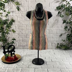 Women’s Pure Navy Multicolored Classic Flowy Sleeveless Tank Top (S) DM09